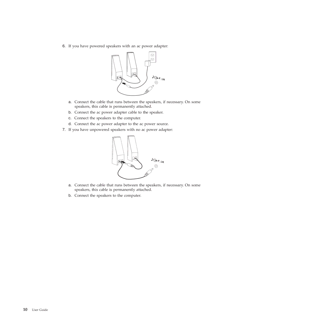 Lenovo 4155, 4158, 4218 manual If you have powered speakers with an ac power adapter 