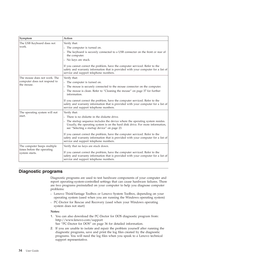 Lenovo 4155, 4158, 4218 manual Diagnostic programs 