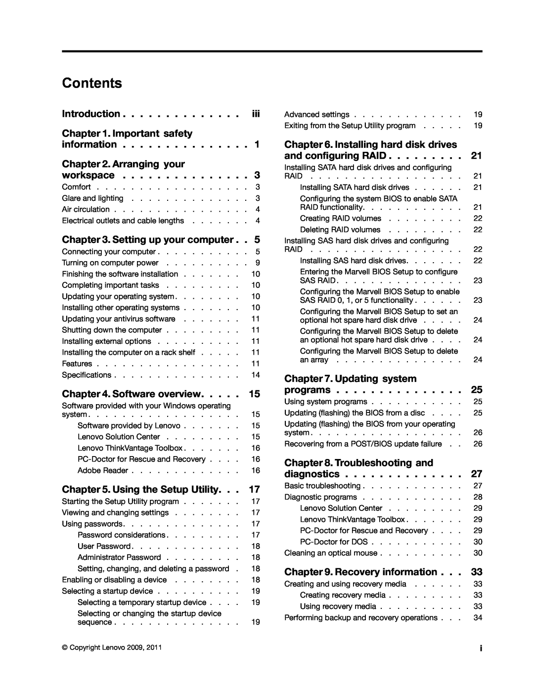 Lenovo 4217, 4105, 4157VJU manual Contents 