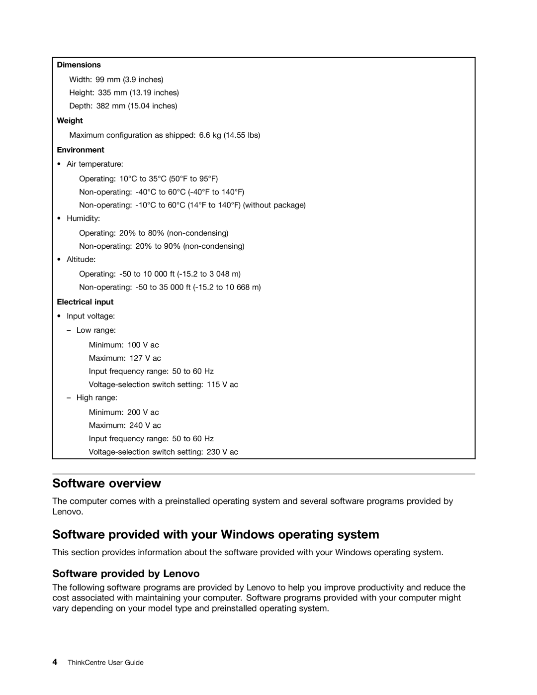 Lenovo 4163, 5042, 5046 manual Software overview, Software provided with your Windows operating system 