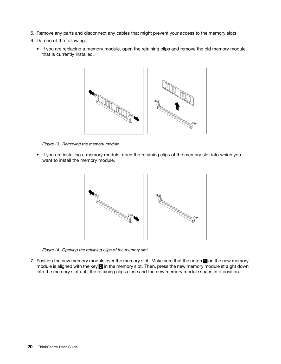 Lenovo 5042, 4163, 5046 manual Removing the memory module 