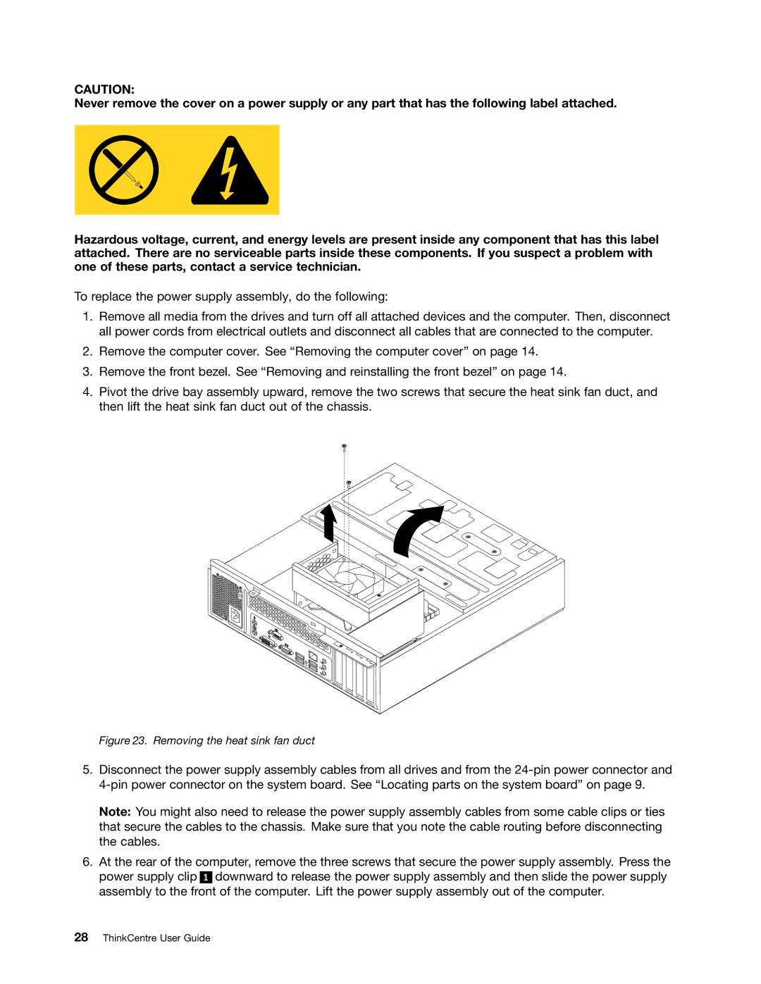 Lenovo 4163, 5042, 5046 manual Removing the heat sink fan duct 