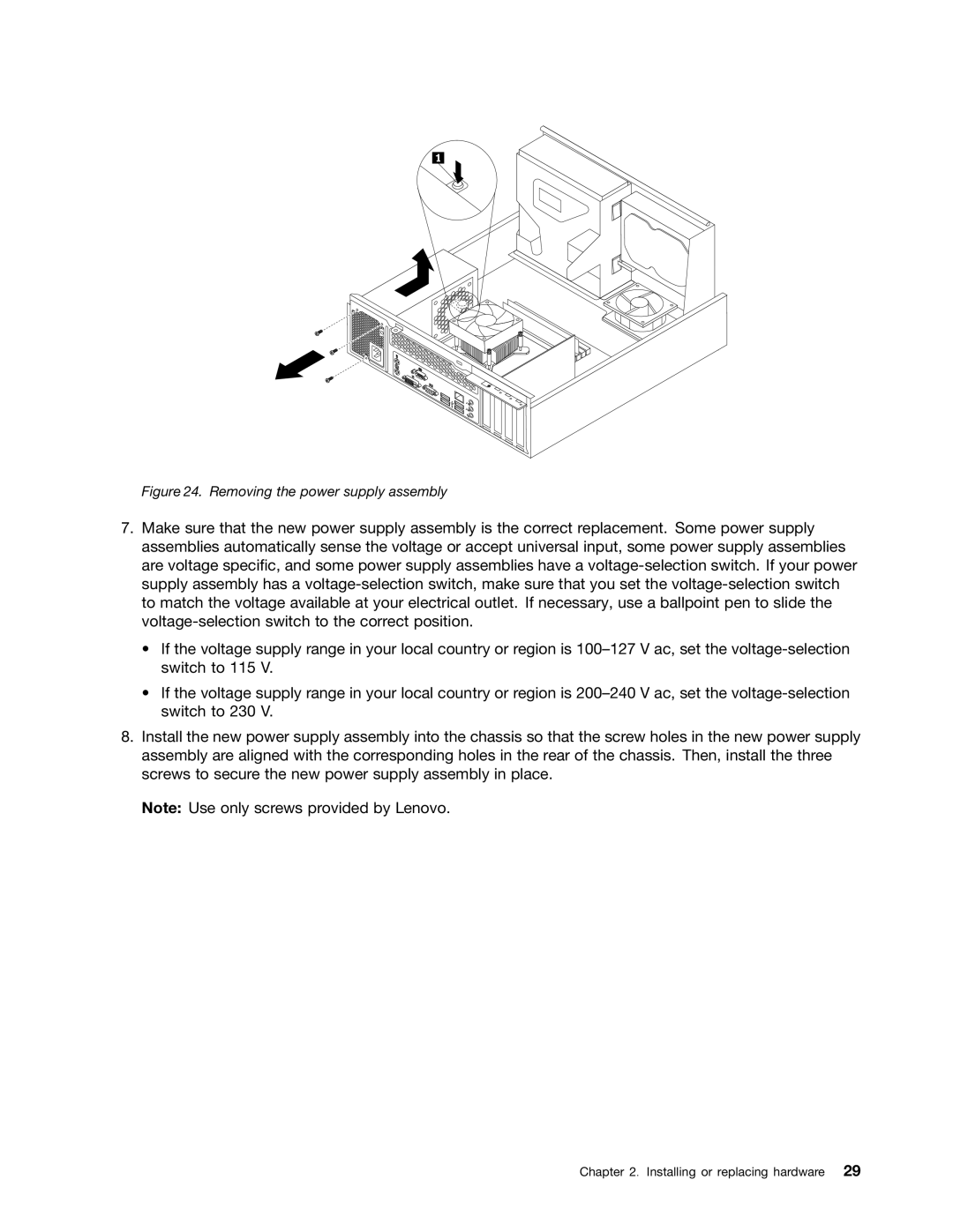 Lenovo 5042, 4163, 5046 manual Removing the power supply assembly 