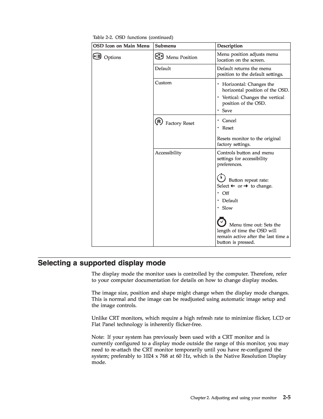 Lenovo 41A4142 manual 3ELECTING A SUPPORTED DISPLAY MODE 