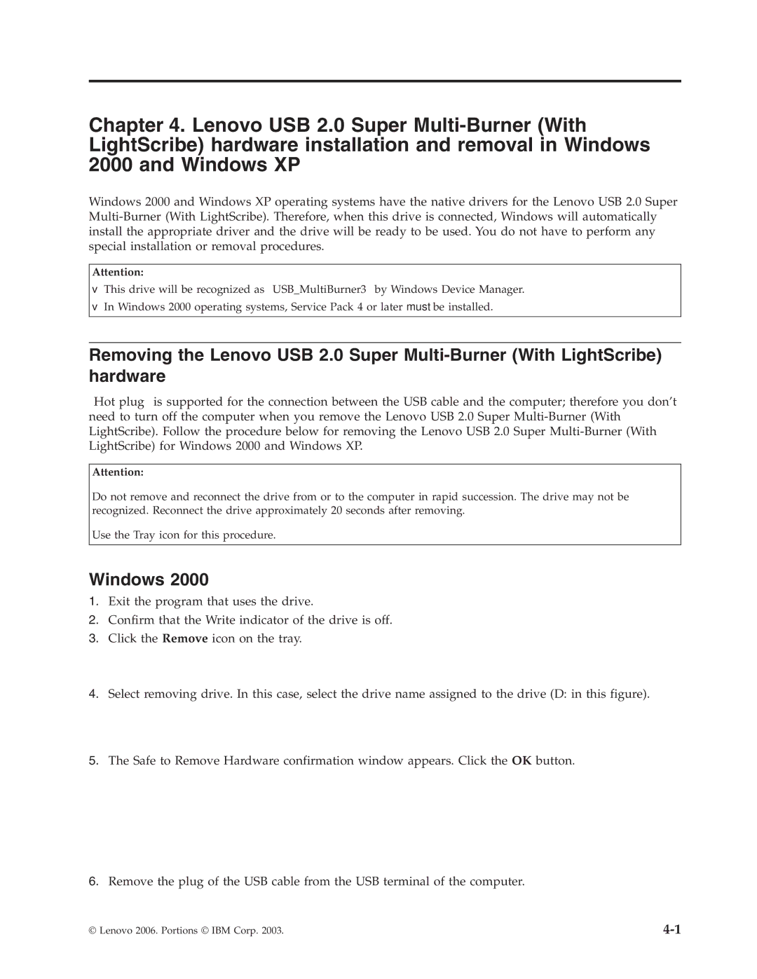 Lenovo 41N5631 manual Windows 