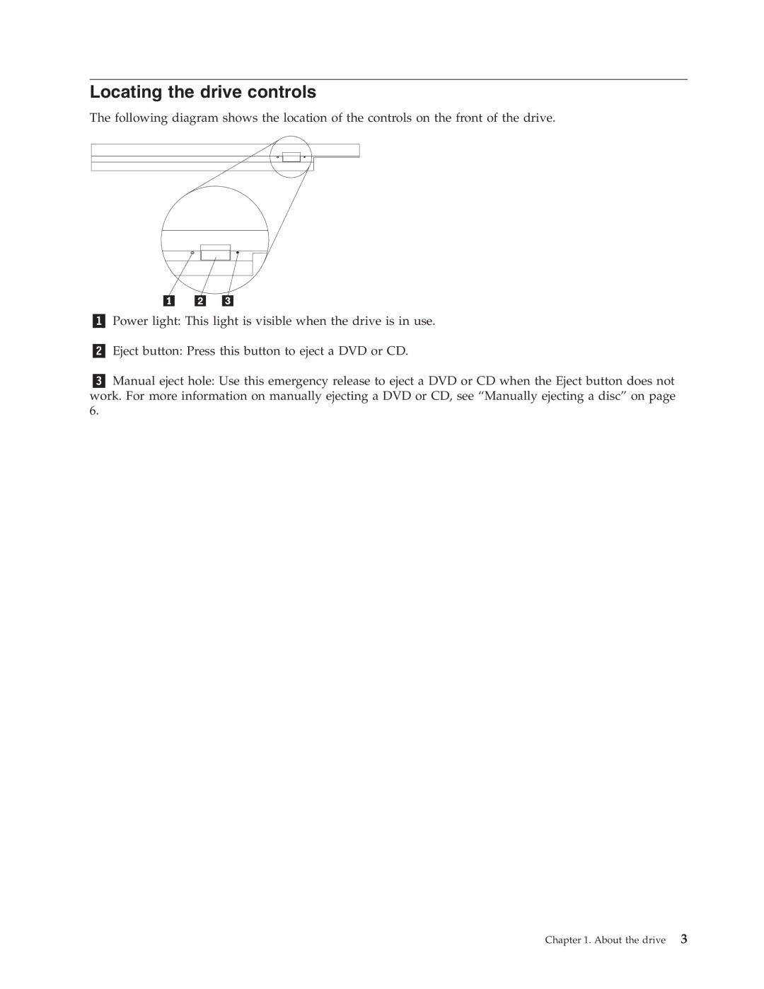 Lenovo 41N5647 manual Locating the drive controls 