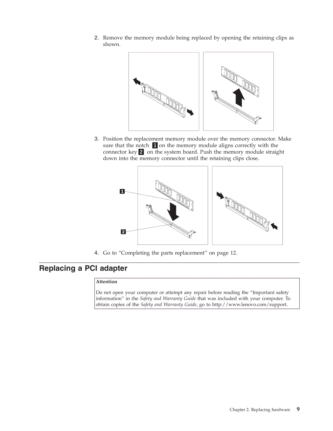 Lenovo 41X8111 manual Replacing a PCI adapter 