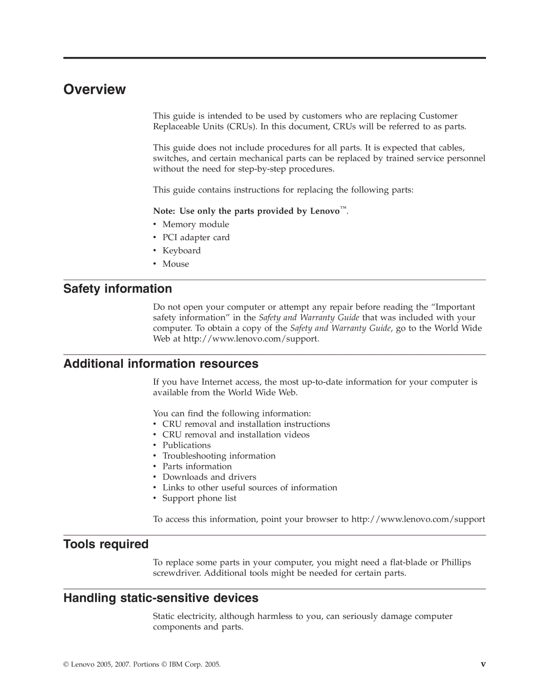 Lenovo 41X8111 manual Overview, Safety information Additional information resources, Tools required 