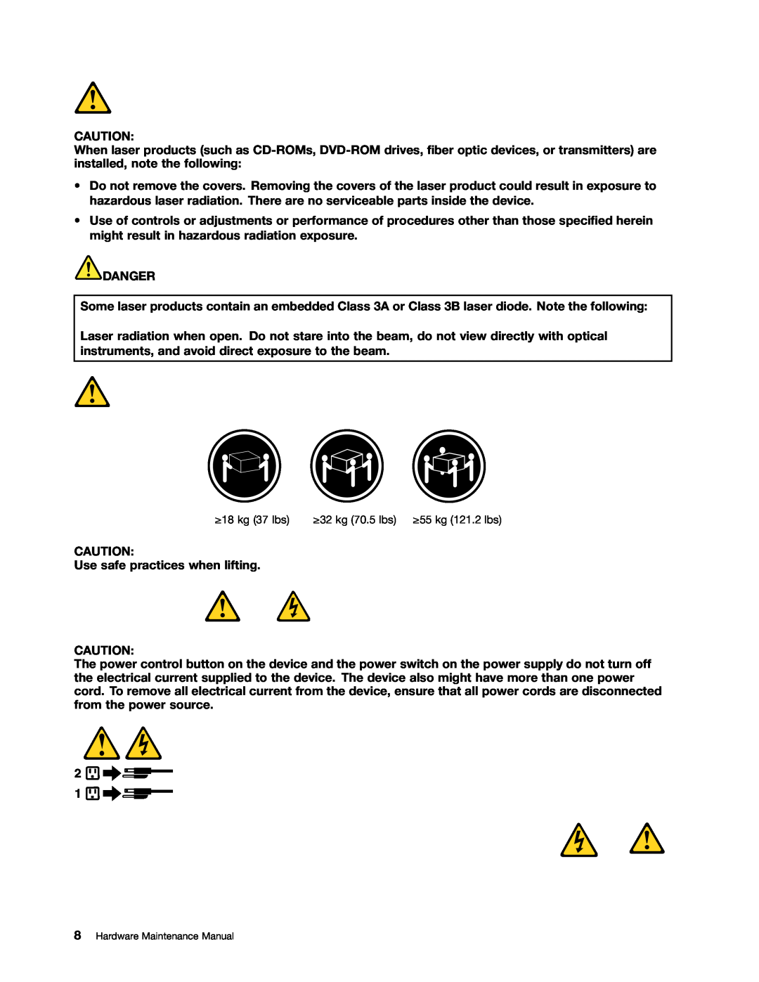 Lenovo 4221, 4220, 4222, 4215, 4219 manual Danger 