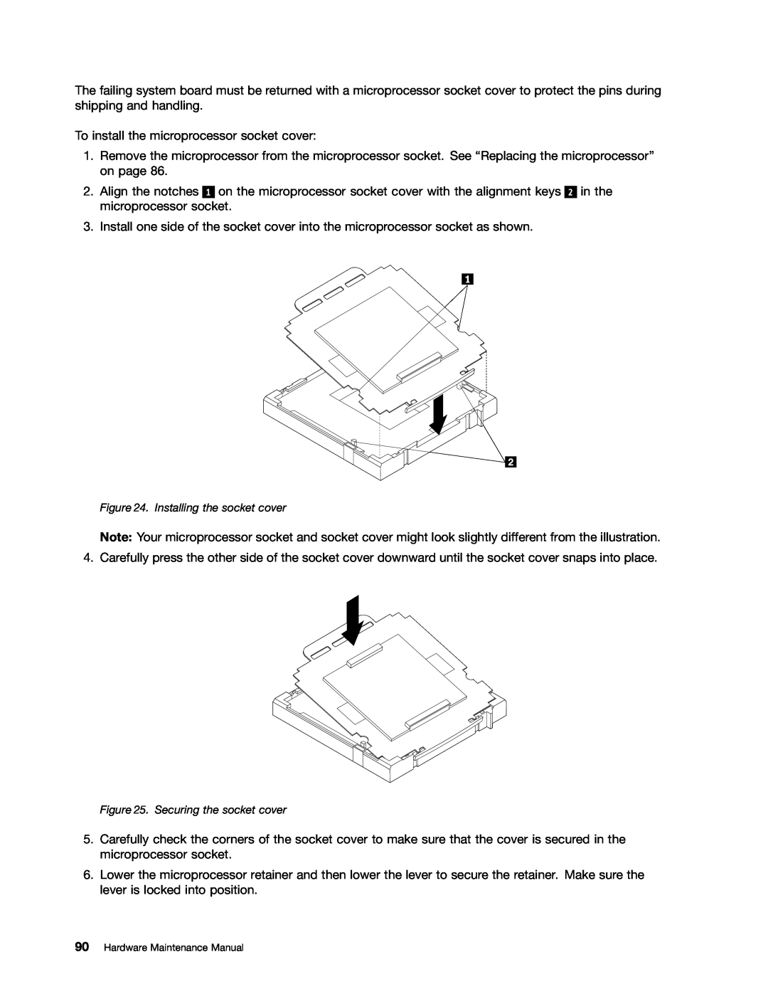 Lenovo 4222, 4220, 4215, 4219, 4221 manual To install the microprocessor socket cover 