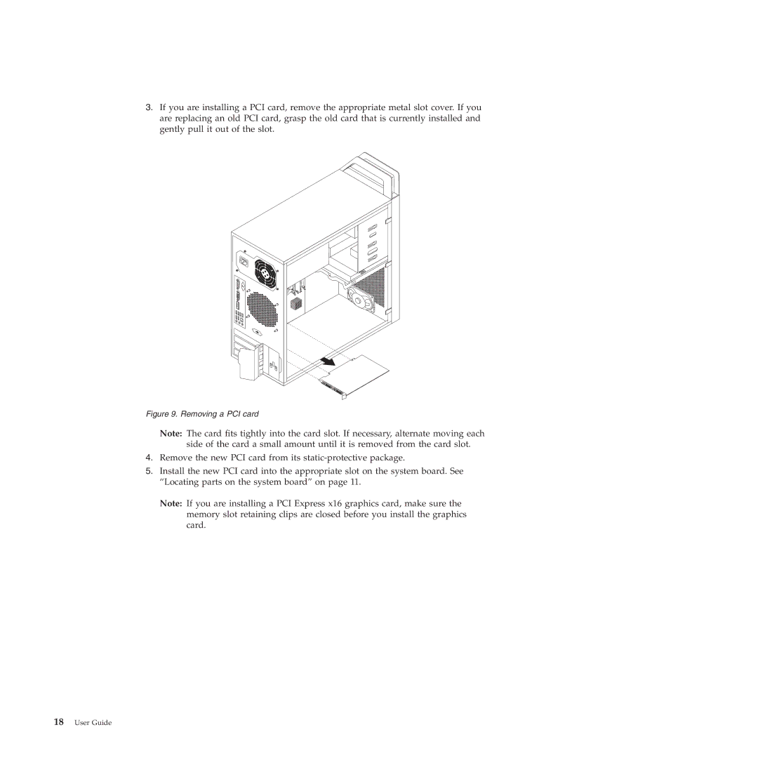 Lenovo 4222, 4220, 4215, 4219, 4221 manual Removing a PCI card 