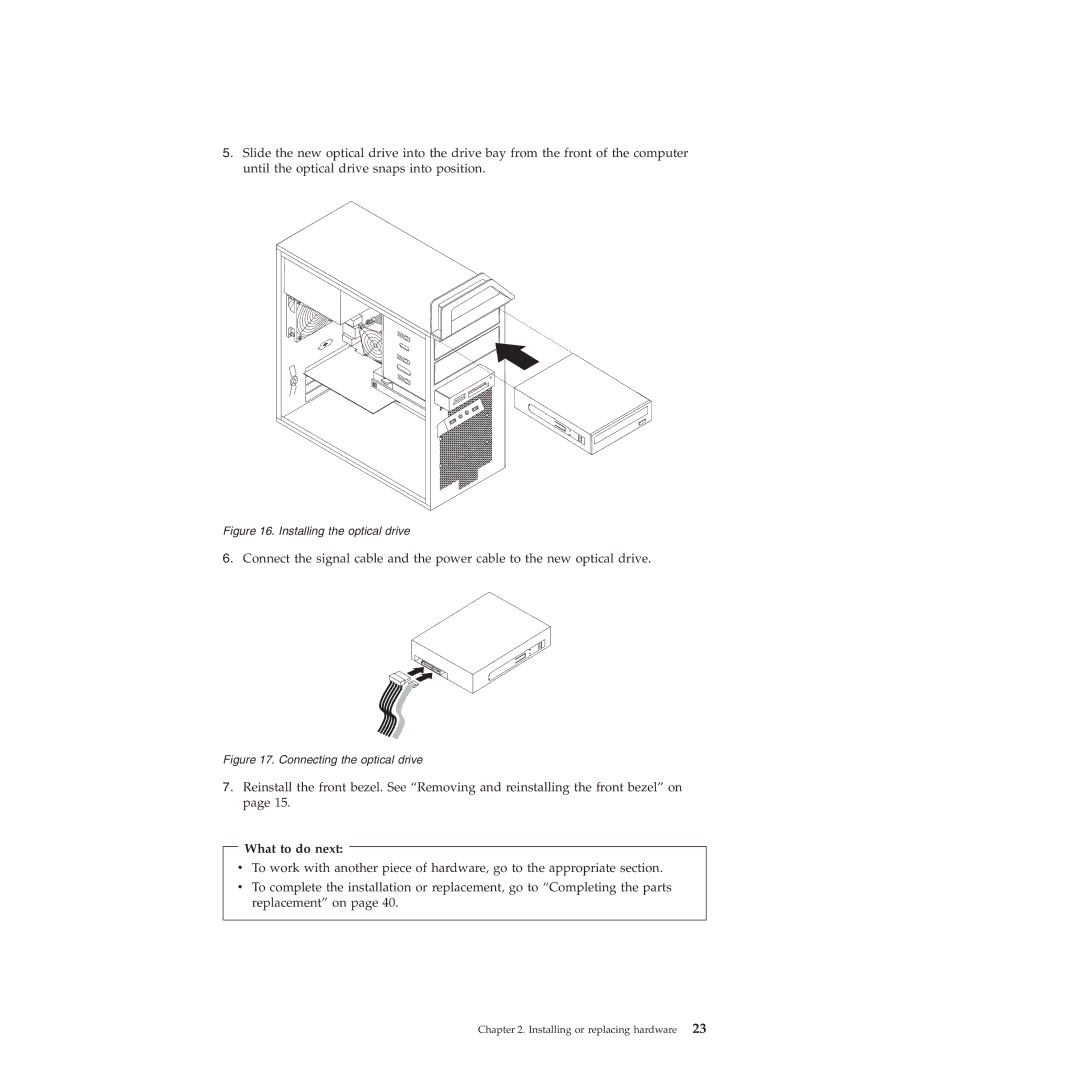 Lenovo 4222, 4220, 4215, 4219, 4221 manual Installing the optical drive 