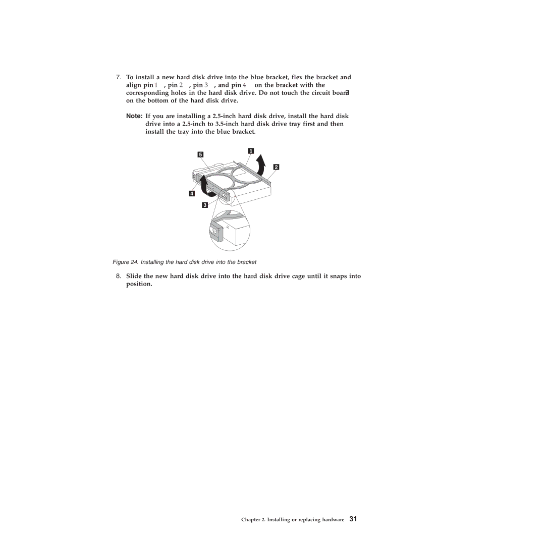 Lenovo 4221, 4220, 4222, 4215, 4219 manual Installing the hard disk drive into the bracket 