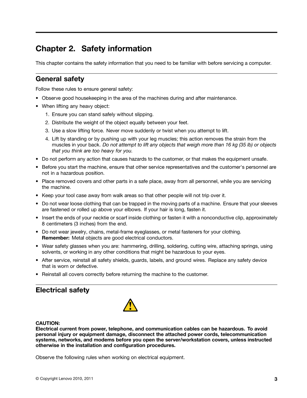 Lenovo 4221, 4220, 4222, 4215, 4219 manual Safety information, General safety, Electrical safety 