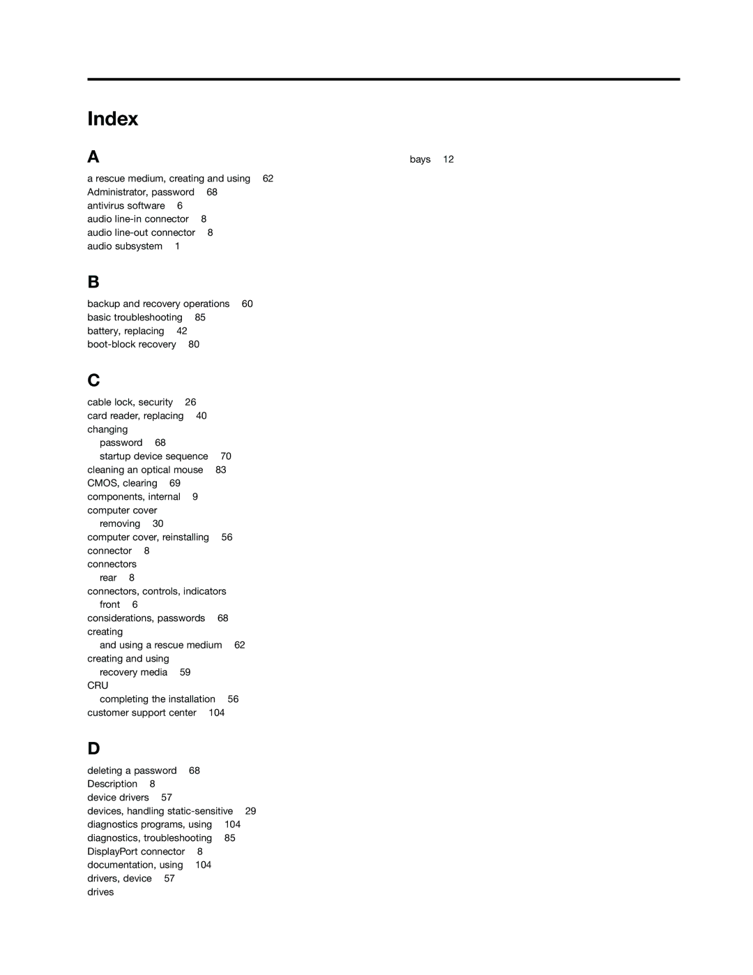 Lenovo 4229, 4223, 4228 manual Index, 119 