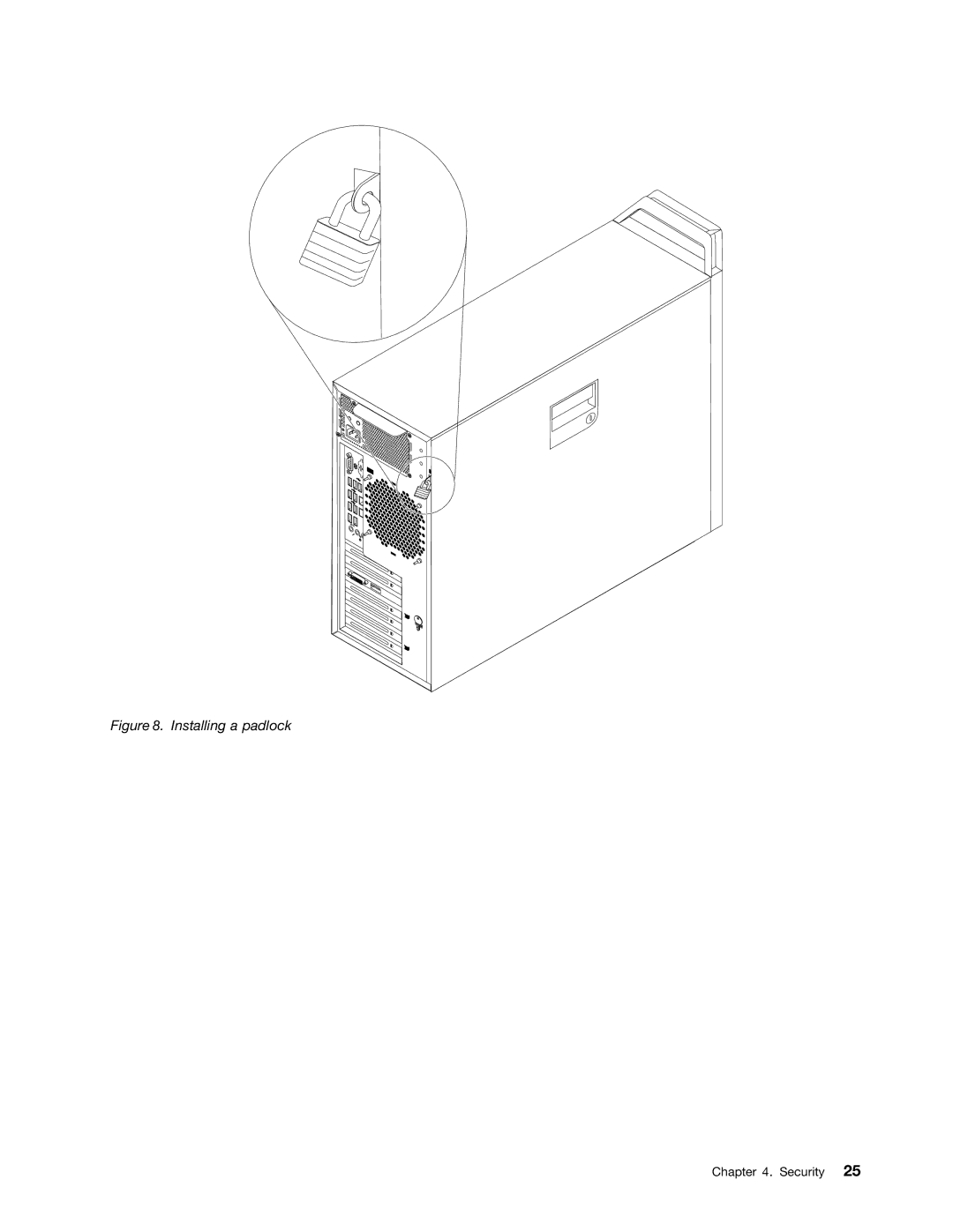 Lenovo 4228, 4223, 4229 manual Installing a padlock 