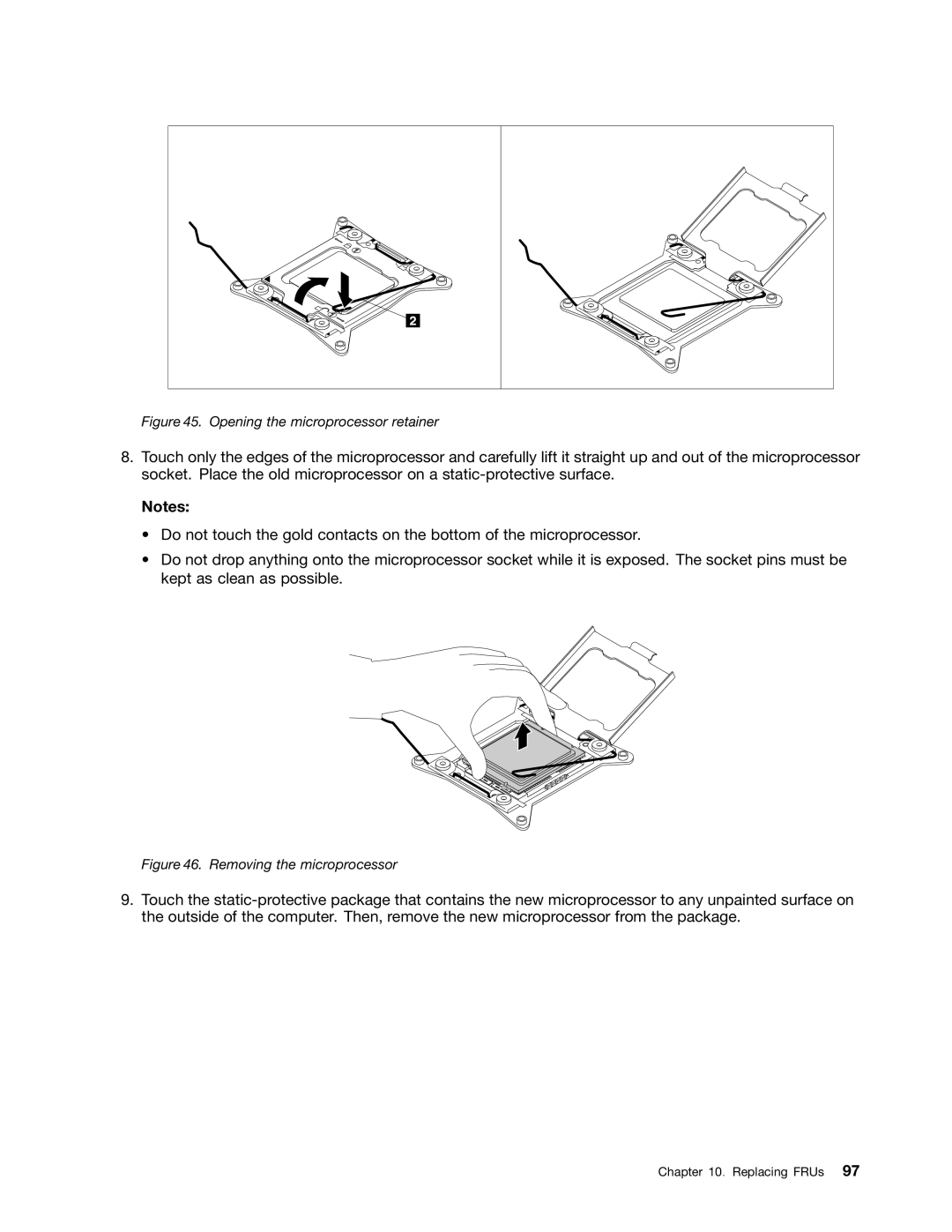 Lenovo 4228, 4223, 4229 manual Opening the microprocessor retainer 