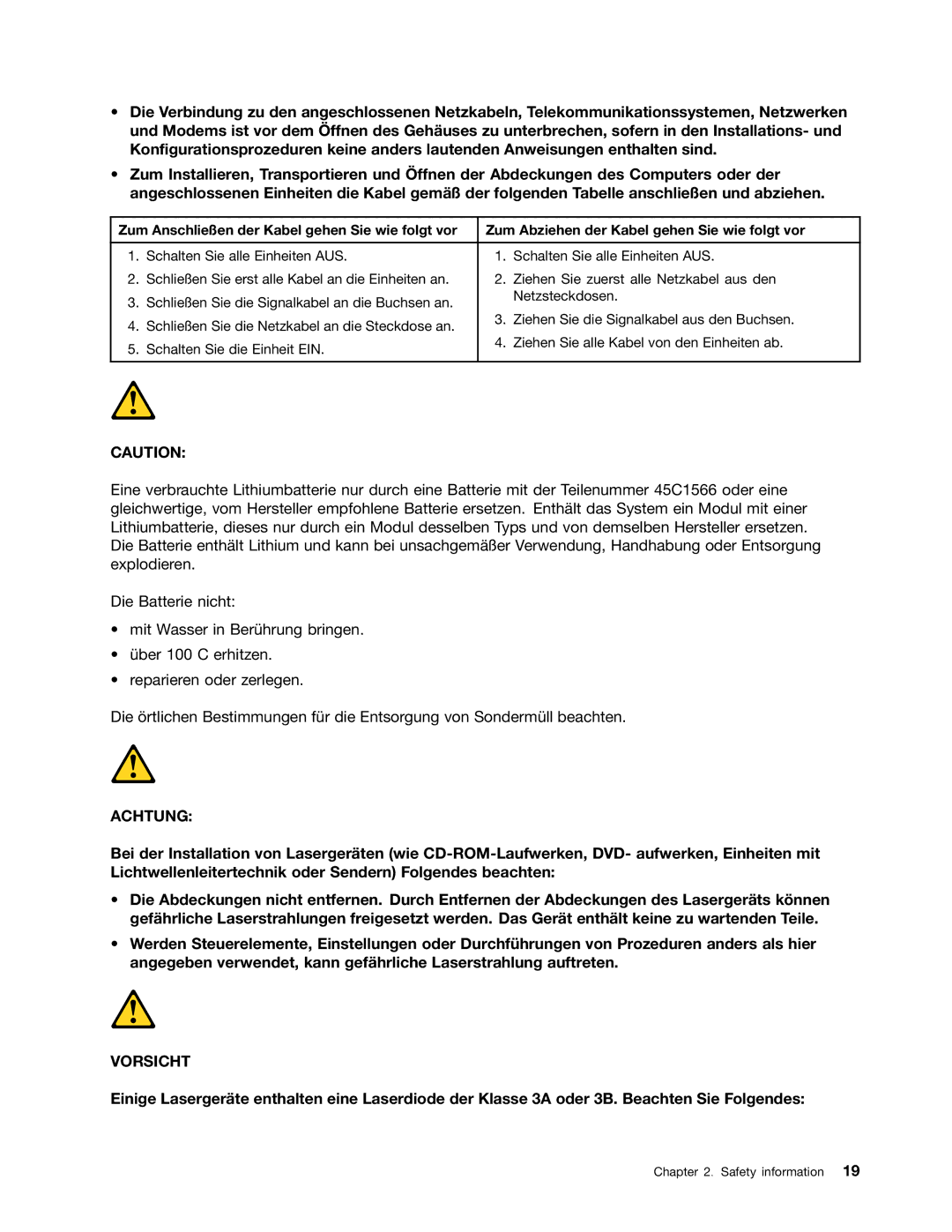 Lenovo 4228, 4223, 4229 manual Achtung 