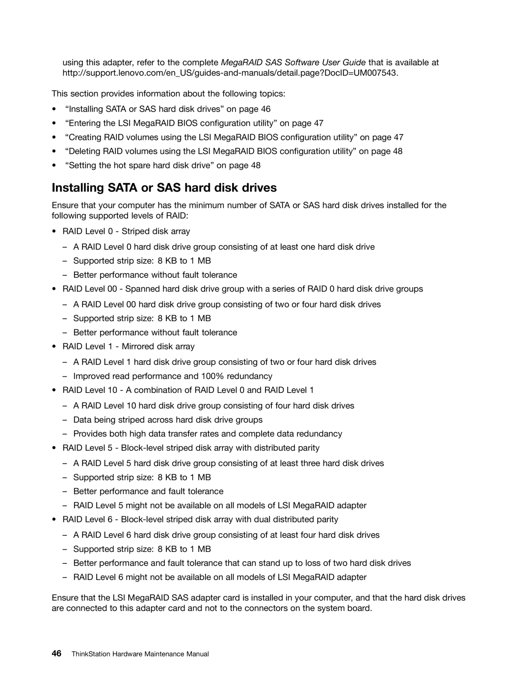 Lenovo 4228, 4223, 4229 manual Installing Sata or SAS hard disk drives 