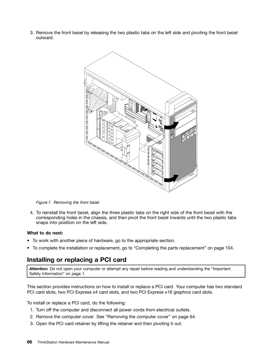 Lenovo 4223, 4228, 4229 manual Installing or replacing a PCI card, What to do next 