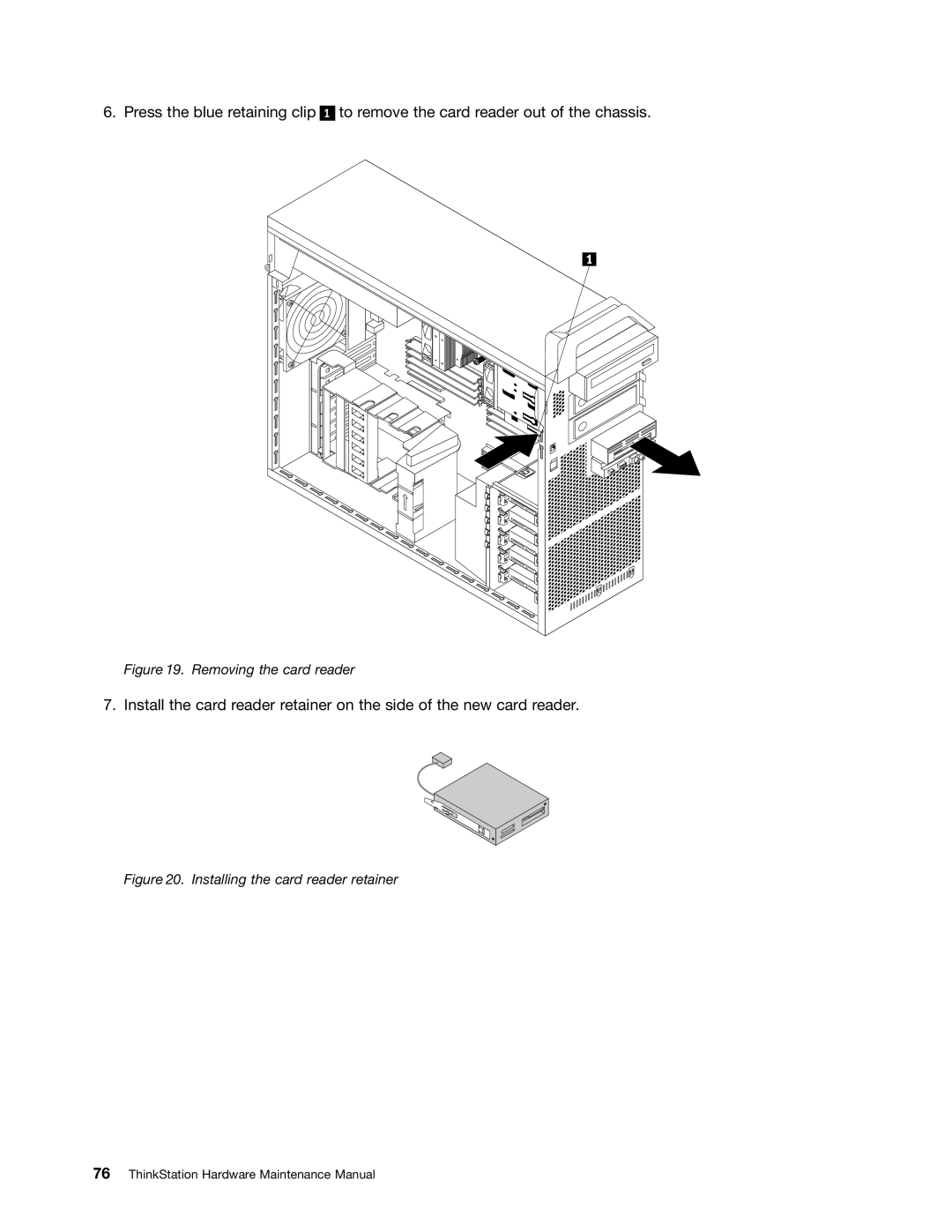 Lenovo 4228, 4223, 4229 manual Removing the card reader 