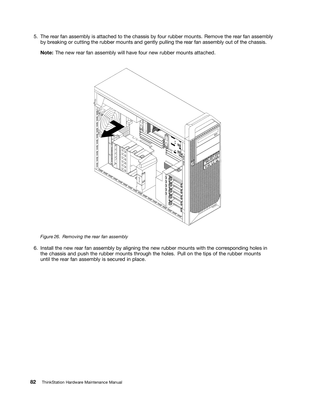 Lenovo 4228, 4223, 4229 manual Removing the rear fan assembly 