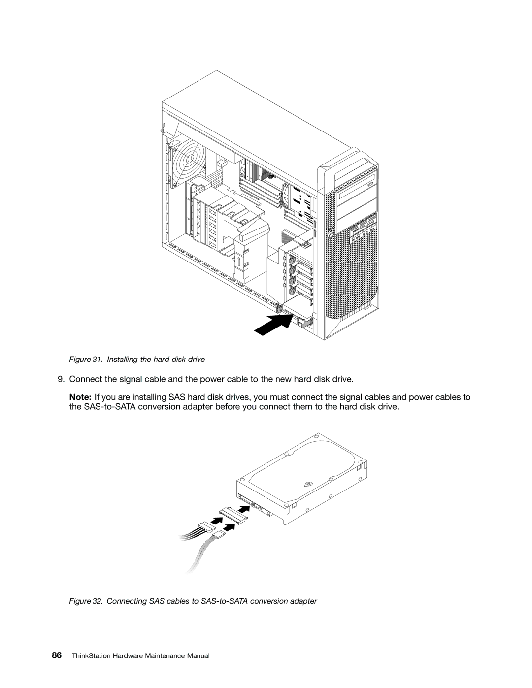 Lenovo 4229, 4223, 4228 manual Installing the hard disk drive 