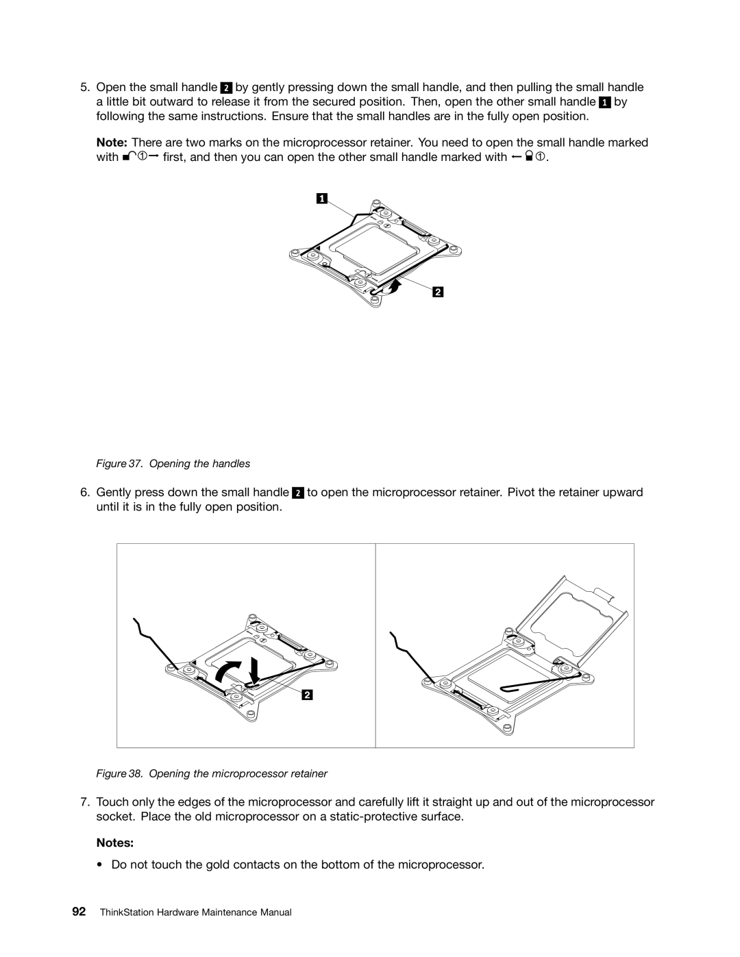 Lenovo 4229, 4223, 4228 manual Opening the handles 