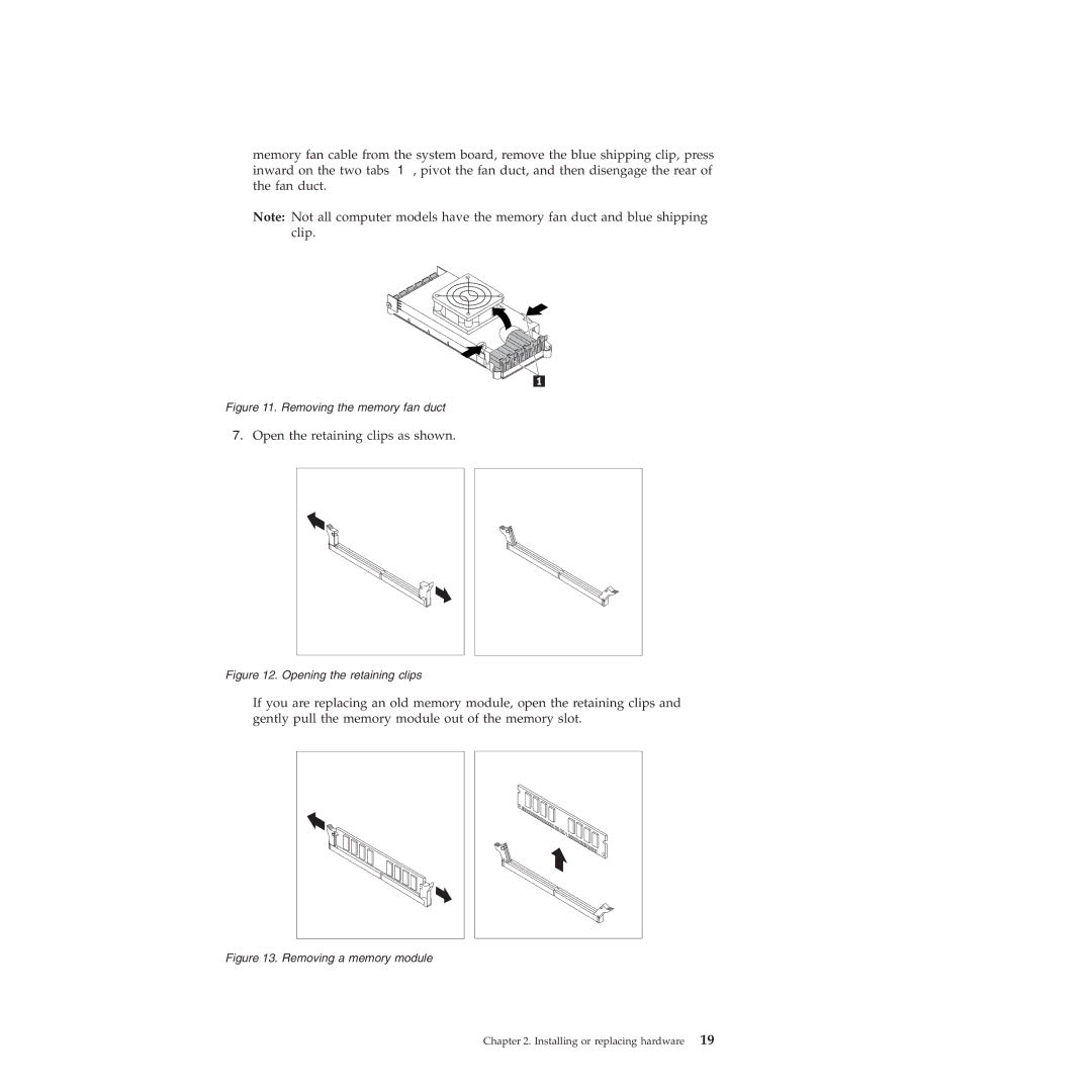 Lenovo 4263, 4271, 4272, 4269, 4265, 4264, 4266 manual Open the retaining clips as shown 