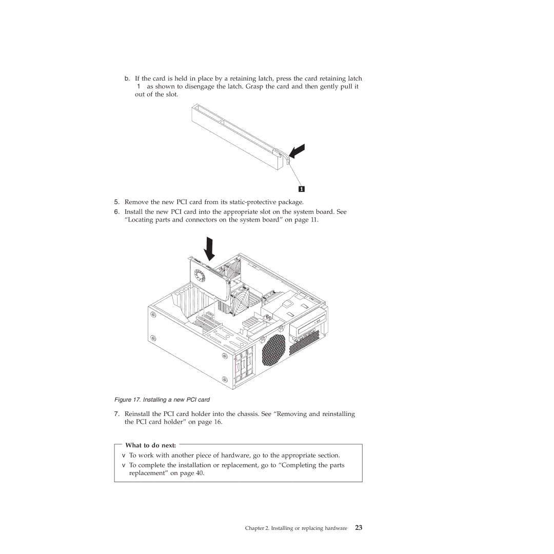 Lenovo 4265, 4271, 4272, 4269, 4264, 4266, 4263 manual Installing a new PCI card 