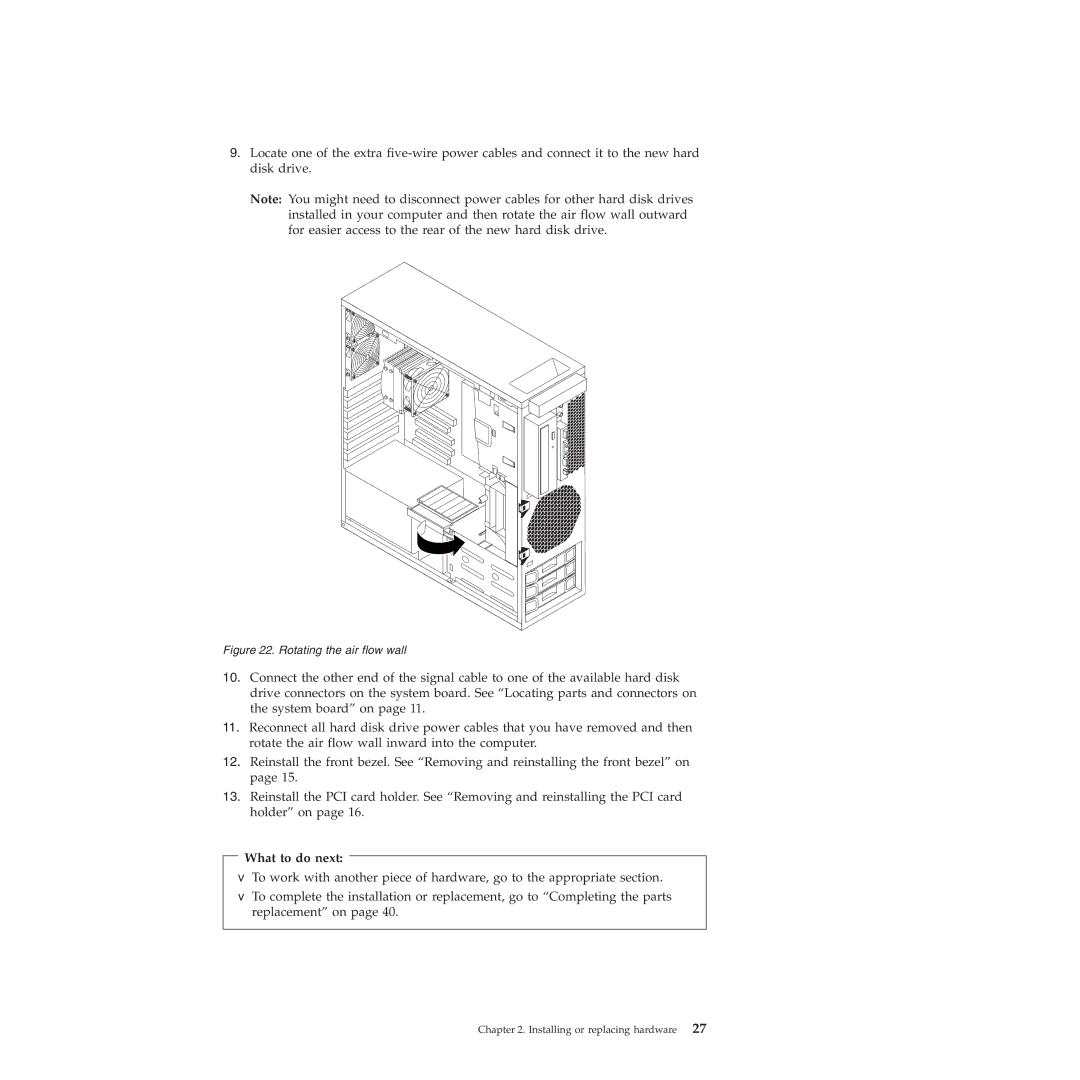 Lenovo 4271, 4272, 4269, 4265, 4264, 4266, 4263 manual Rotating the air flow wall 