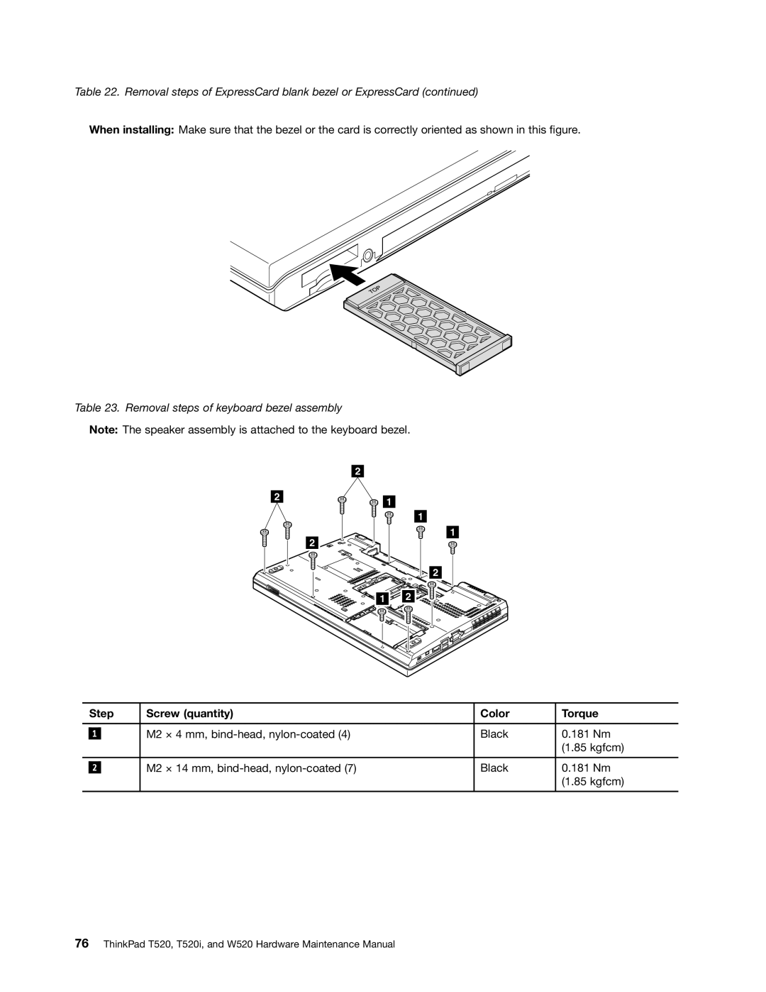 Lenovo 4284WW9PC10B371, W520, T520i manual Removal steps of keyboard bezel assembly 