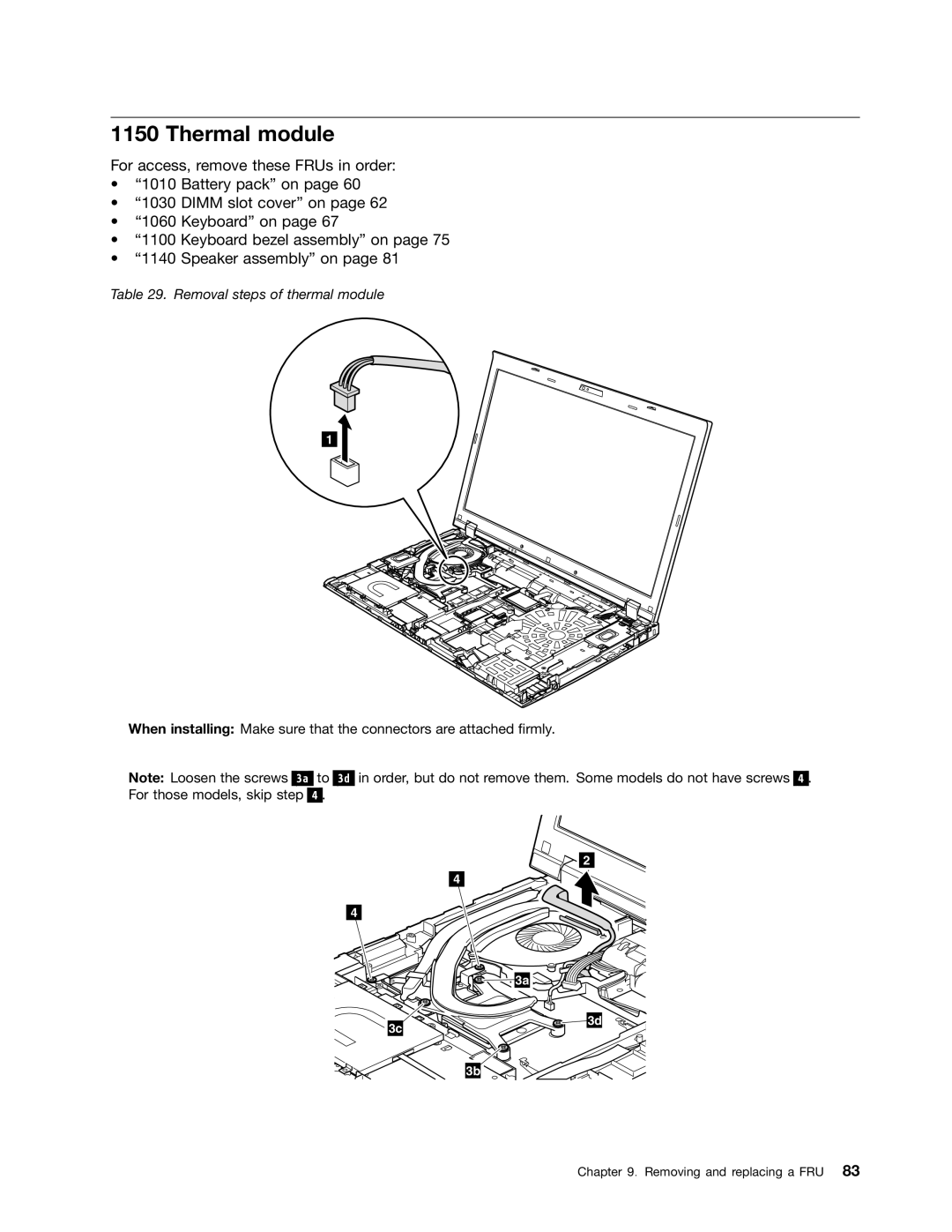 Lenovo T520i, 4284WW9PC10B371, W520 manual Thermal module, Removal steps of thermal module 