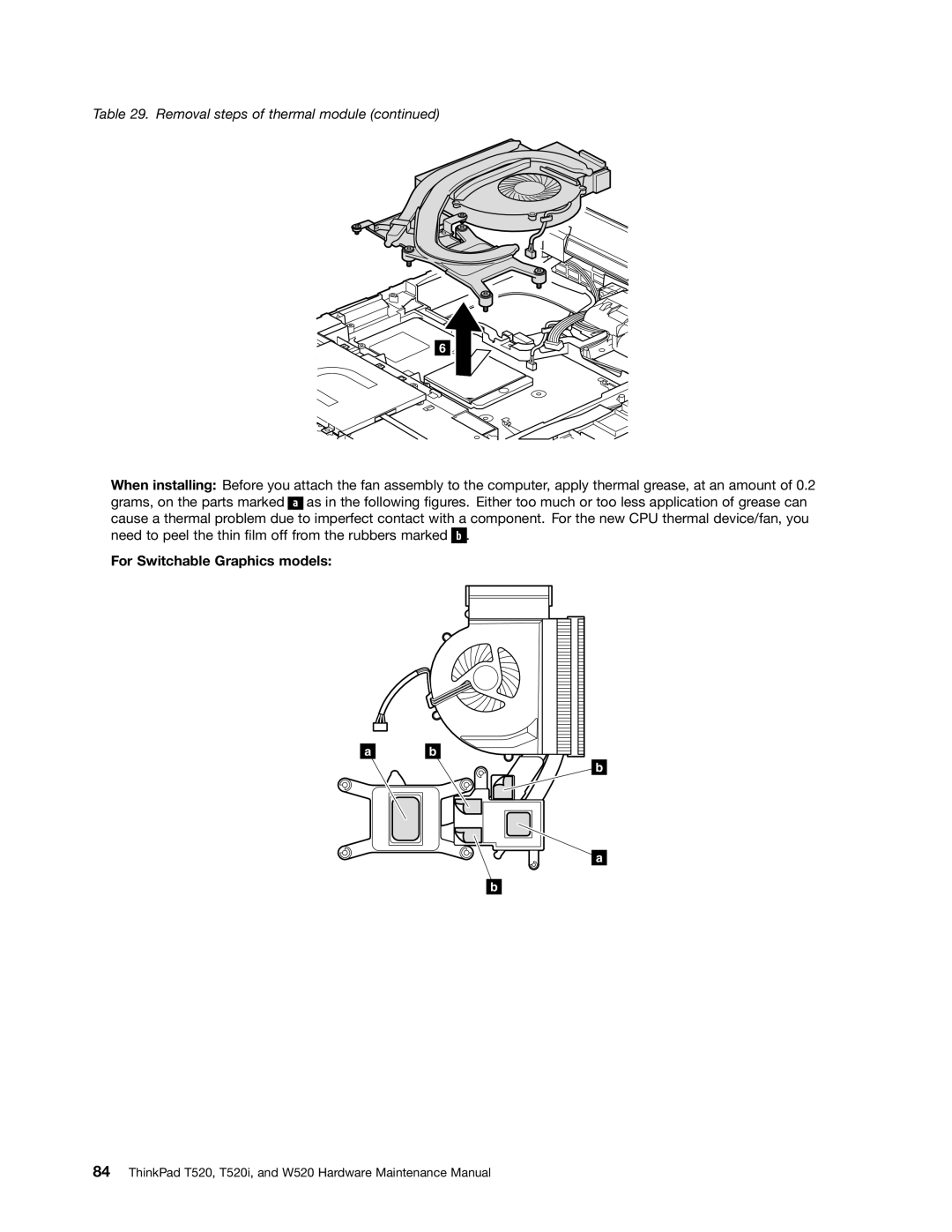 Lenovo 4284WW9PC10B371, W520, T520i manual For Switchable Graphics models 