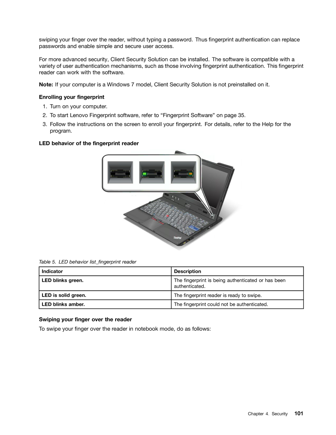 Lenovo 429040 manual Enrolling your fingerprint 