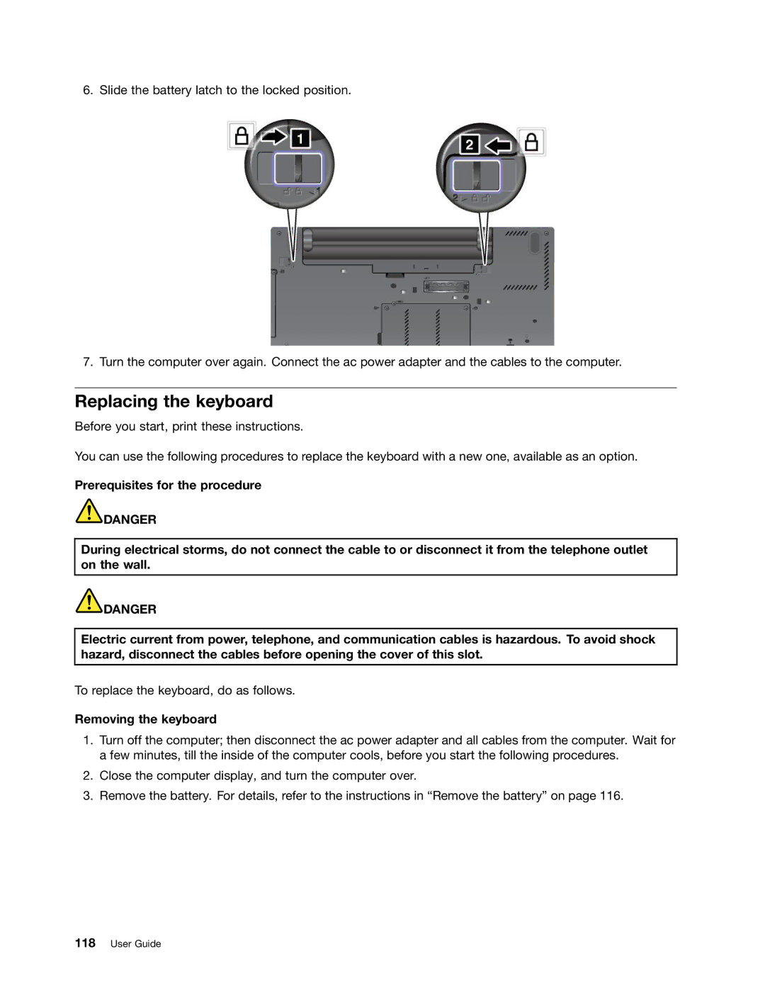 Lenovo 429040 manual Replacing the keyboard, Removing the keyboard 