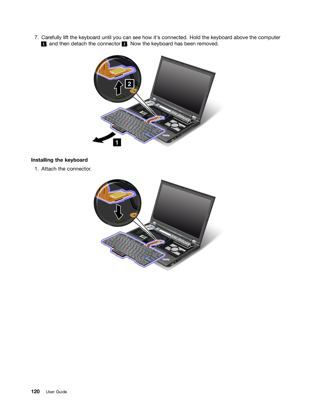 Lenovo 429040 manual Installing the keyboard 