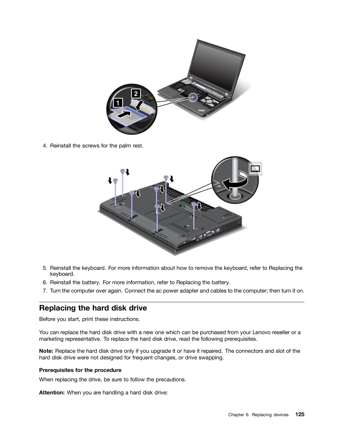 Lenovo 429040 manual Replacing the hard disk drive, Prerequisites for the procedure 