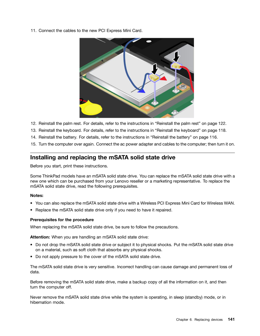 Lenovo 429040 manual Installing and replacing the mSATA solid state drive, Prerequisites for the procedure 