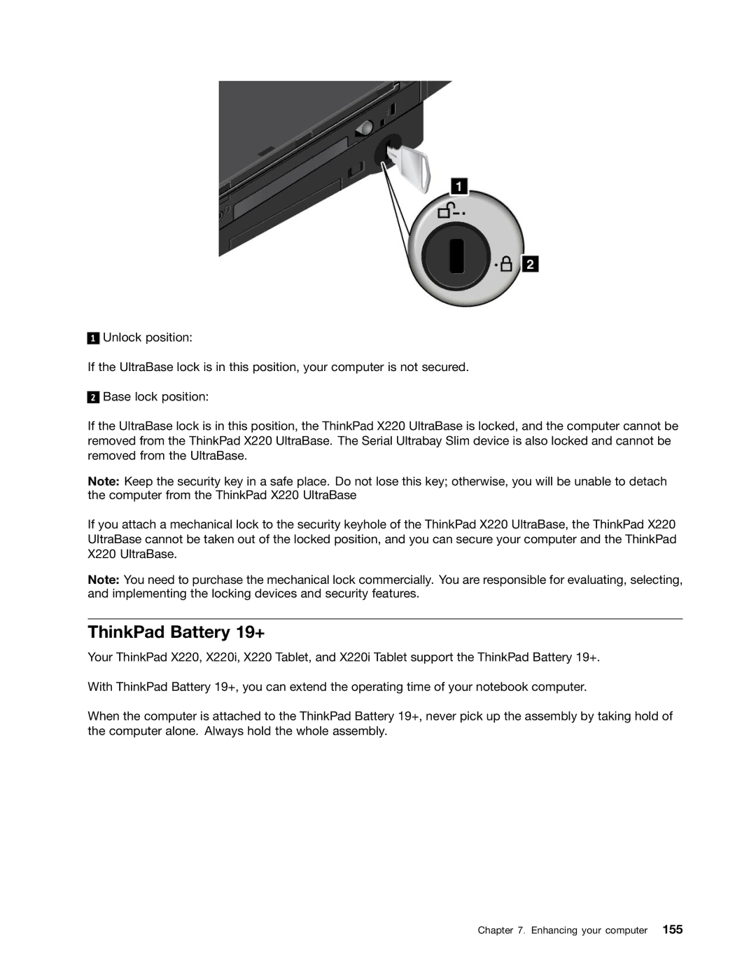 Lenovo 429040 manual ThinkPad Battery 19+ 