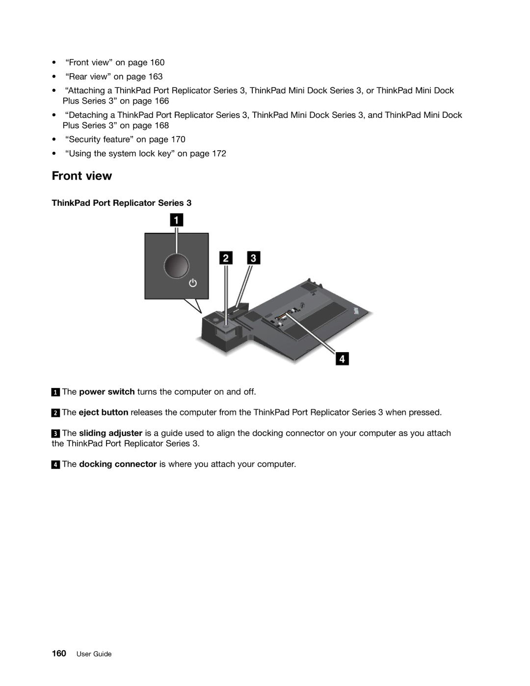 Lenovo 429040 manual Front view, ThinkPad Port Replicator Series 