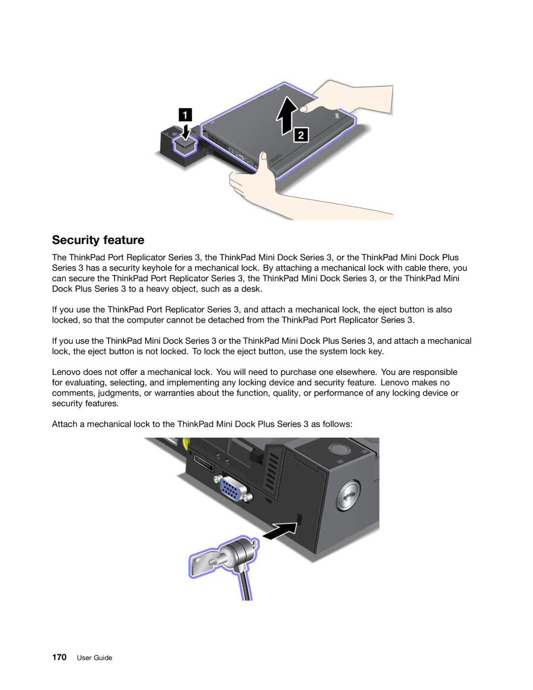 Lenovo 429040 manual Security feature 