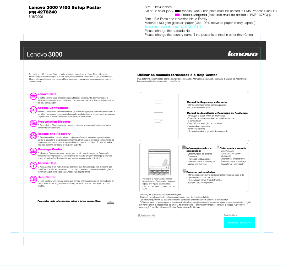 Lenovo 42T8248 manual Utilizar os manuais fornecidos e o Help Center 