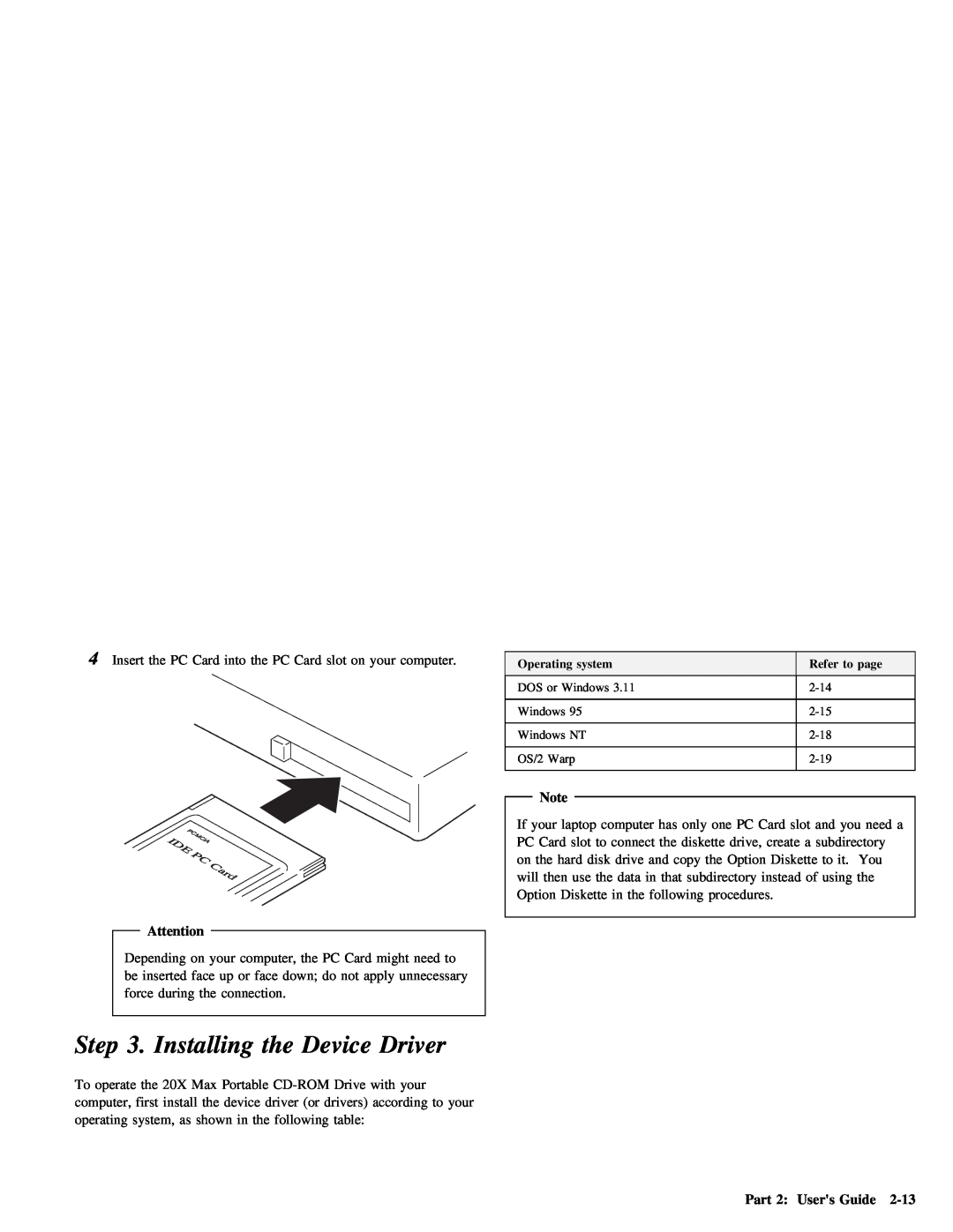 Lenovo 4304493 manual Driver, Installing, Device, 2-13, Step 