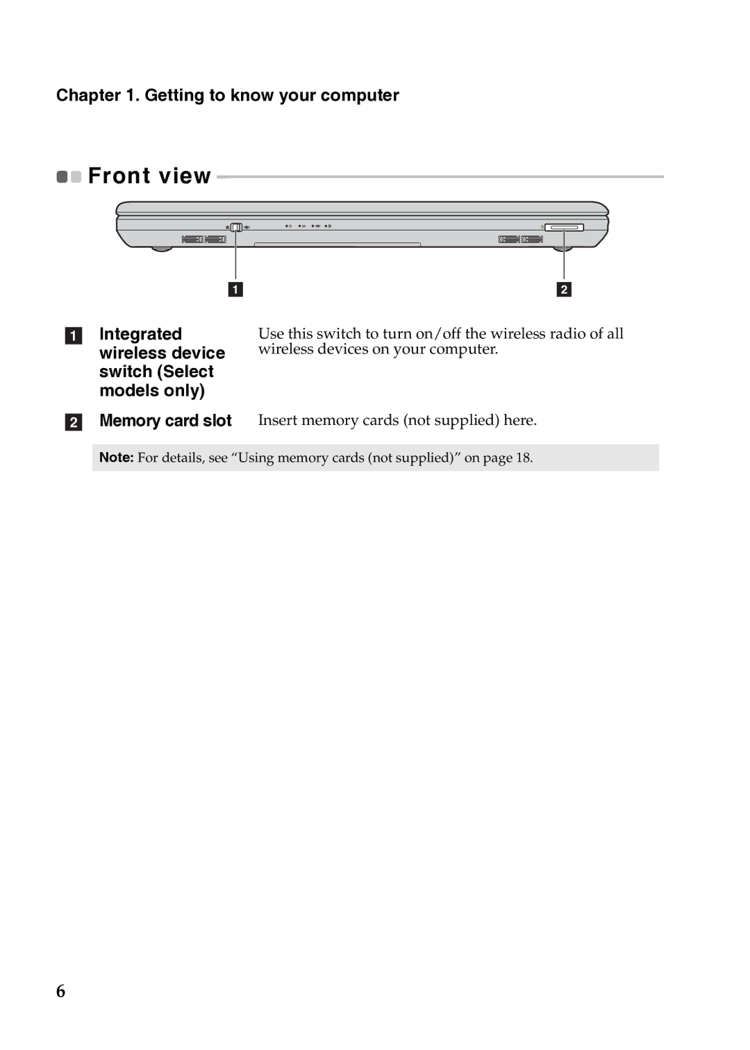 Lenovo 4334EAU, G570, G575, G475, G470 manual Front view 