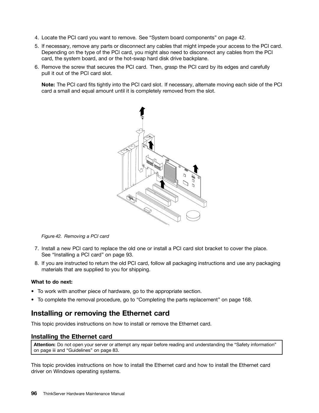 Lenovo 388, 441, 393, 392, 391, 389, 387, 390 manual Installing or removing the Ethernet card, Installing the Ethernet card 