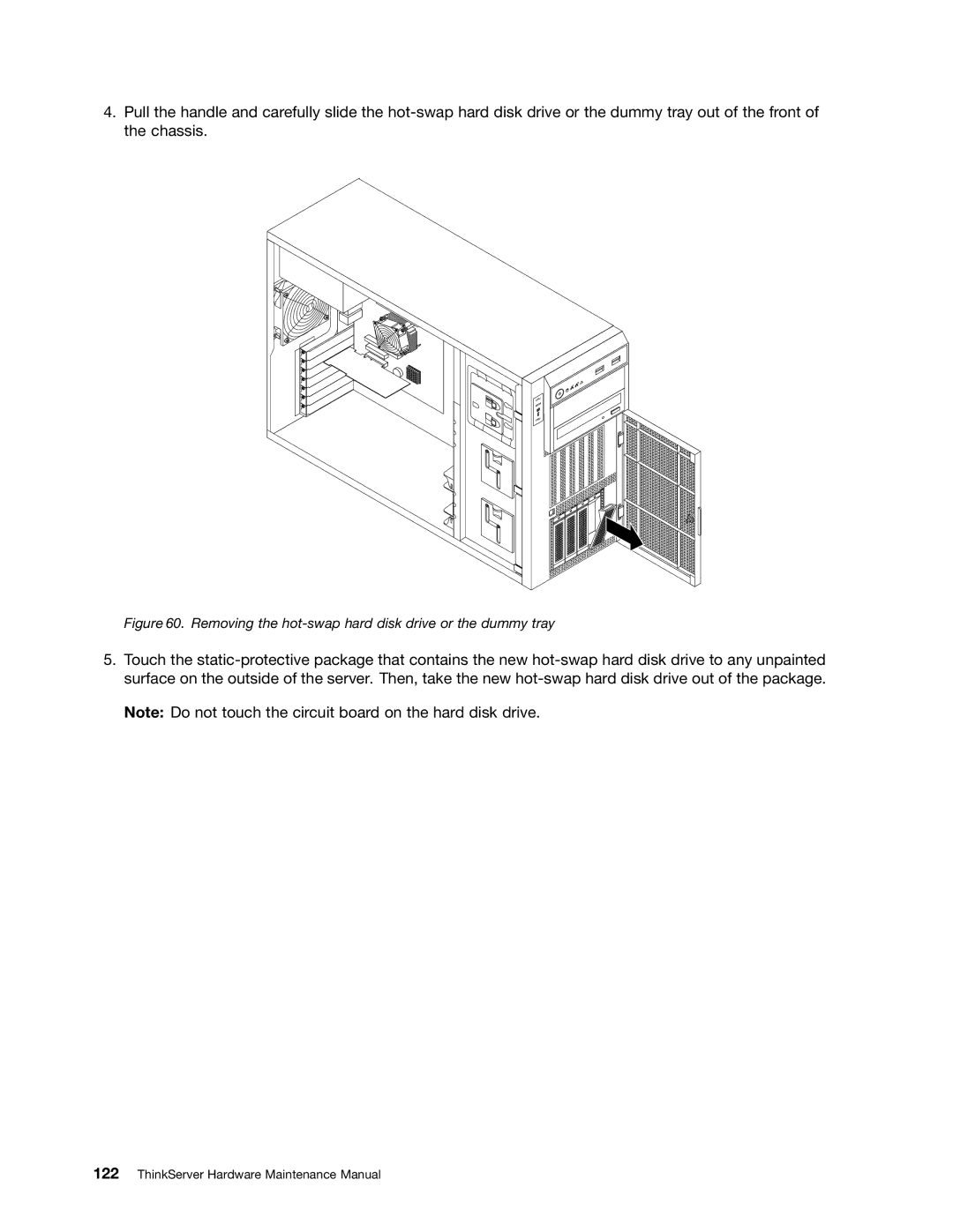 Lenovo 387, 441, 393, 392, 391, 388, 389, 390 manual Removing the hot-swap hard disk drive or the dummy tray 