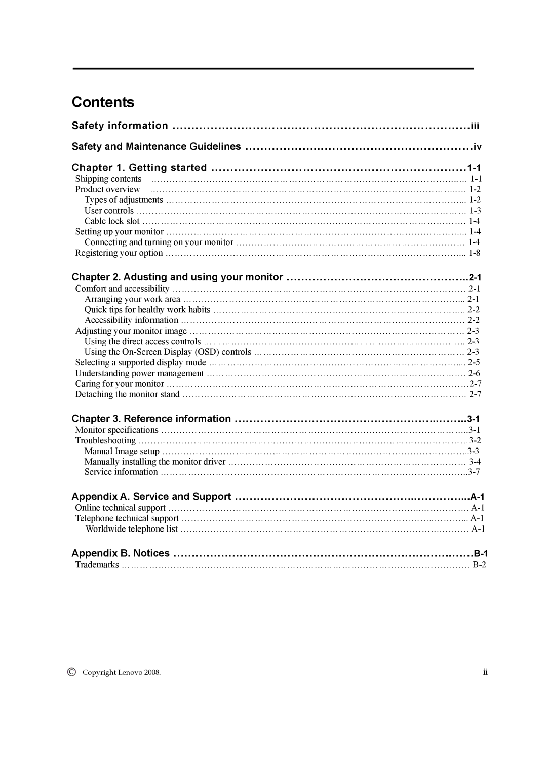 Lenovo 4424-HB6 manual Contents 