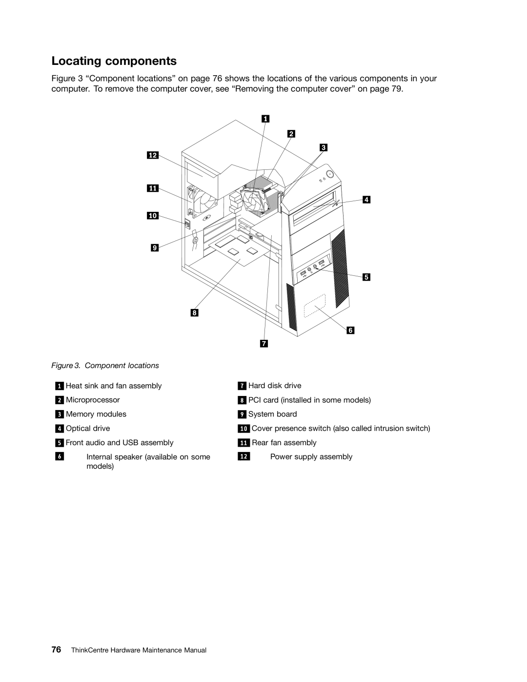 Lenovo 4476, 4471, 4466, 4498, 4480, 4485, 4474, 4496, 4477, 4497, 4495, 4499, 4473, 4468 Locating components, Component locations 