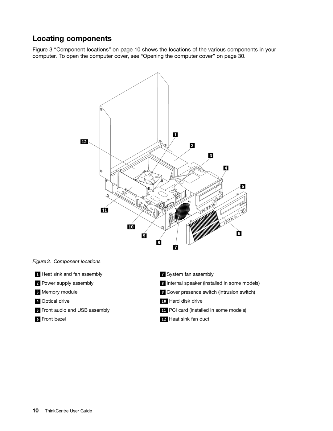 Lenovo 4480, 4471, 4466, 7023, 7005, 4512, 4503, 4514, 4554, 4498, 4485, 4474, 4496, 4518 Locating components, Component locations 